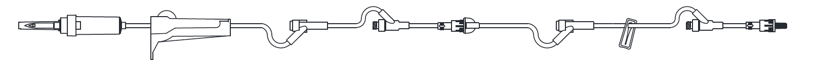 IV Admin Set, 15 Drops Per mL, 89" Length, 16mL Priming Volume, Needle-Free Y Sites, 2 Pre-Pierced Y Sites, 1 Slide Clamp, with Pre-Attached Extension Set, Rotating Male Luer Lock, PE Poly Pouch, 50/cs (4447600017521)