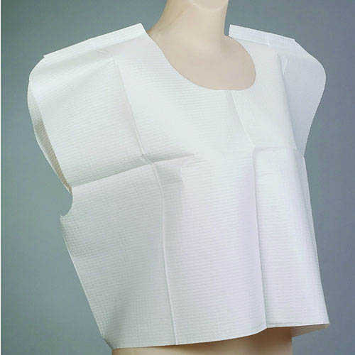 LOW STOCK - Patient Exam Cape, Tissue/Poly/Tissue - Front/Back Opening, 30"X21" 100/case (IMCO) (4496586571889)