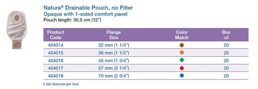 Natura®: Drainable Pouch, Without Filter, Opaque, 12", 20/bx (4572828598385)