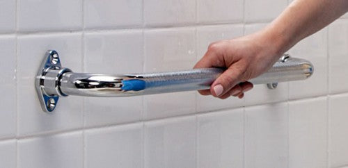 AMG Chrome Ribbed Knurled Grab Bar, 18"