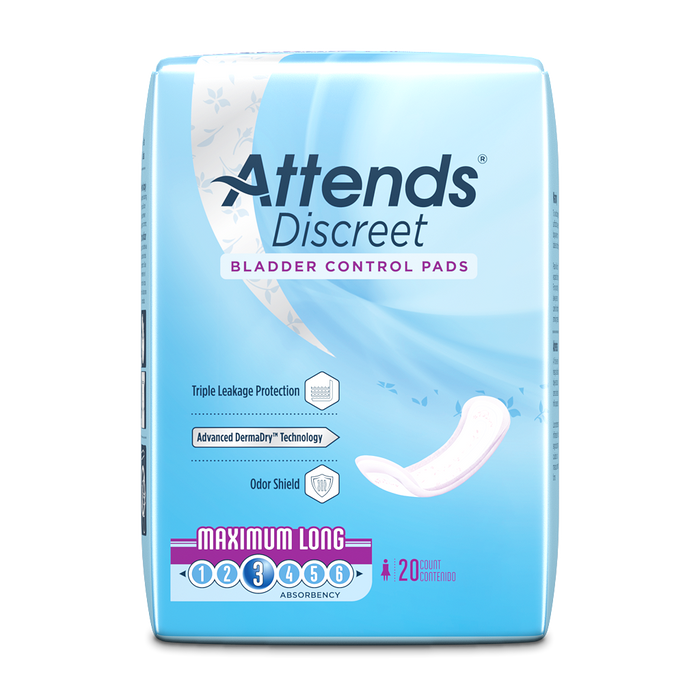 Attends Discreet Women's Maximum Long Pads - 14.5"