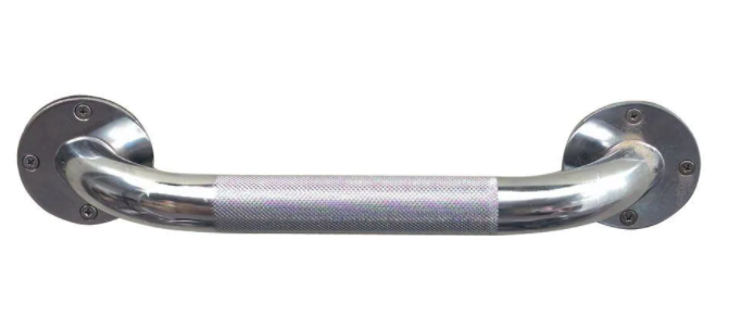 DMI Chrome Steel-Plated Knurled Grab Bar, 12"