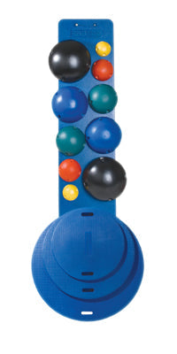 CanDo MVP Balance System - 10-Ball Set with Wall Rack (2 each: yellow, red, green, blue, black)