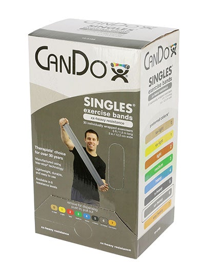 CanDo Low Powder Resistance Band, Pre-Cut Strips, 5 foot - 30/box