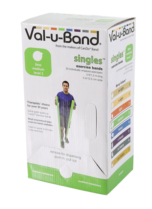 Val-u-Band Low Powder Resistance Bands, Pre-Cut Strip, 5 foot - 30/box