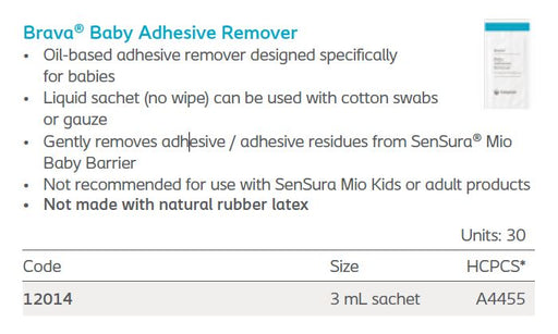 Brava Baby Adhesive Remover, 3 ml - 30/Box