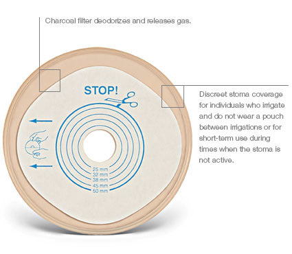 ActiveLife®: One-Piece Stoma Cap with Stomahesive® Skin Barrier and Filter, Standard Wear,  30/bx (4576409944177)