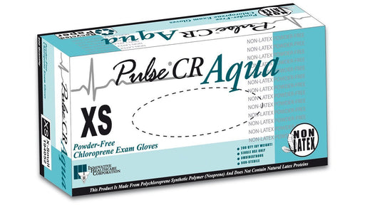 X-Small & Small - Pulse® CR Aqua Polychloroprene Exam Gloves, Non Sterile, PF, Textured - Series 194, 200/Box (4187551039601)
