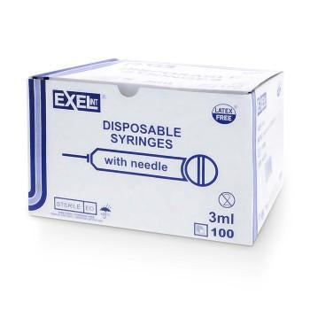 Syringe & Needle, Luer Lock, 3cc, Low Dead Space Plunger, 100/bx (4422883541105)