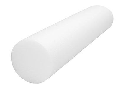 CanDo Foam Roller - White PE foam - 6" diameter (15 cm)