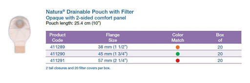 Natura®: Drainable Pouch with Filter, Opaque, 10", 20/bx (4572823748721)