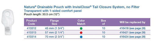 Natura®: Drainable Pouch with InvisiClose® Tail Closure System, Without Filter, Transparent or Opaque, 12" (4572779937905)