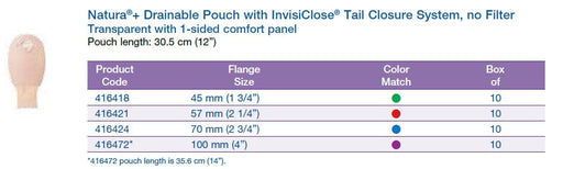 Natura®+: Drainable Pouch with InvisiClose® Tail Closure System, With/Without Filter, 10/bx (4572737110129)