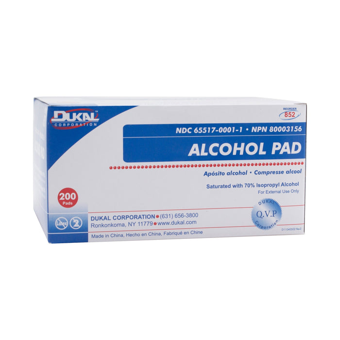 Dukal Alcohol Prep Pads, 200/box