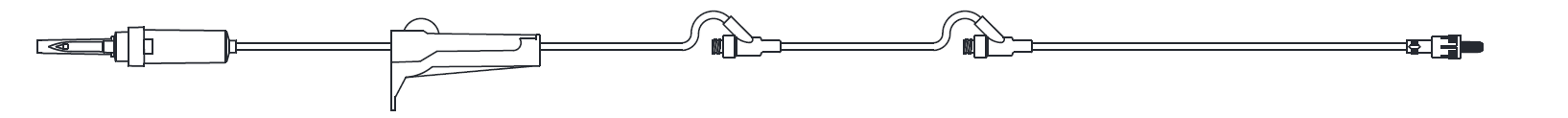 IV Admin Set, 10 Drops Per mL, 105" Length, 21 mL Priming Volume, Non-Vented, Roller Clamp, 2 AMSafe Needle-Free Y Sites, Rotating Male Luer Lock, Tyvek Form Fill Seal Package, 50/cs (4447601000561)