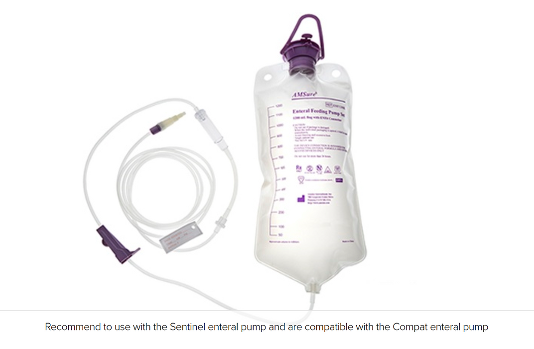 Amsure Enteral Feeding Set with ENFit Connectors, 1200ml Bag Gravity Set with ENFit Connector & Transition Connector