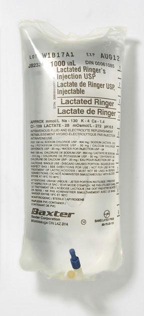 Baxter Lactated Ringer Injection USP 1000ml -  12/box (4447582421105)