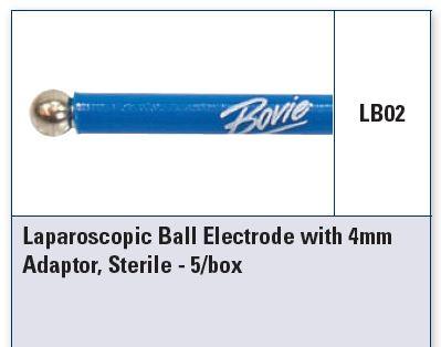 Laparoscopic Electrodes, 4mm Adaptor, Sterile, 5/bx
