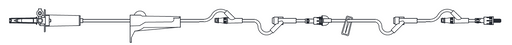 Primary Gravity IV Set, Vented/Non-Vented, Roller Clamp, MicroClave® Clear Needle-Free Y-Sites, Pre-Pierced Y-Sites, with Pre-Attached Ext Set, Slide Clamp, MicroClave® Clear Needle-Free Y-Site, Pre-Pierced Y-Site, 10 drops/ml, 104" Length, 13.4ml PV (4447599100017)