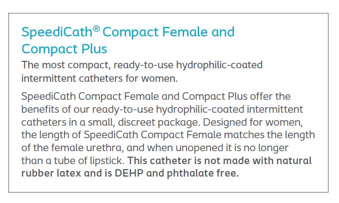 SpeediCath® Compact: Hydrophilic-Coated Intermittent Catheter, Female Straight Tip, 30/bx (4569287852145)