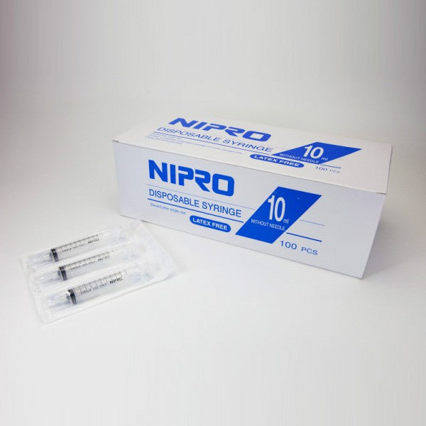 Luer Lock Syringe Without Needle, 10cc, 100/box